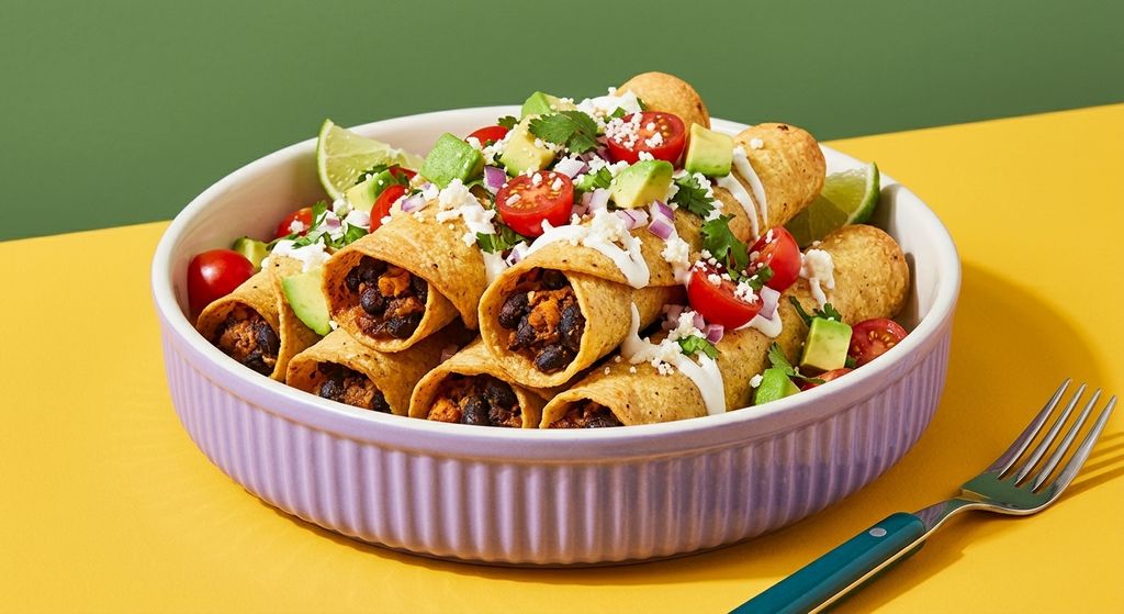 Baked Black Bean Taquitos