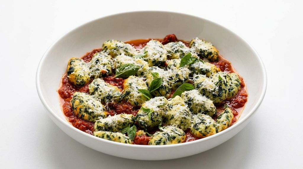 Malfatti (Italian Spinach Ricotta Dumplings in Napoli Sauce)